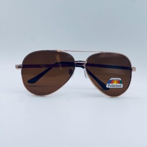 Classic Aviator Polarized Sunglasses – Gold Frame with Brown Lenses